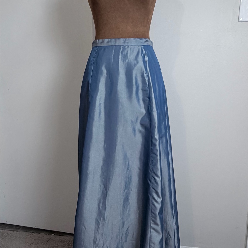 Express Shimmering Blue Maxi Skirt - Picture 2 of 13